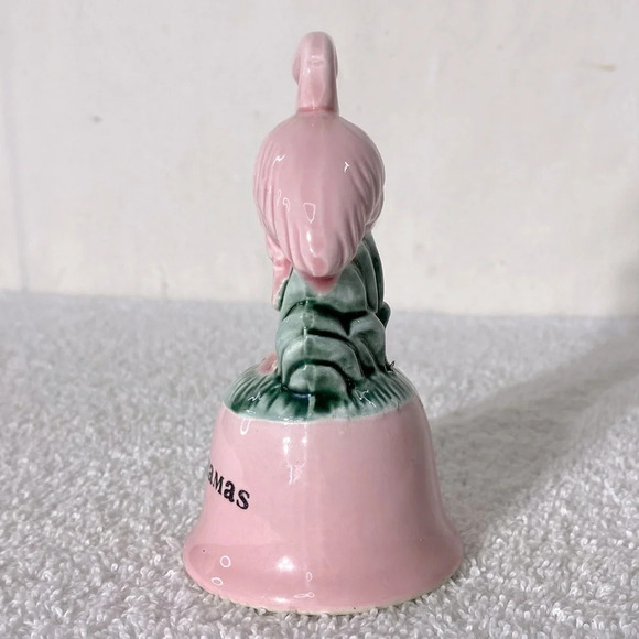 Vintage Pink Ceramic Flamingo Bell Bahamas Kitschy  Travel Souvenir - Picture 4 of 10